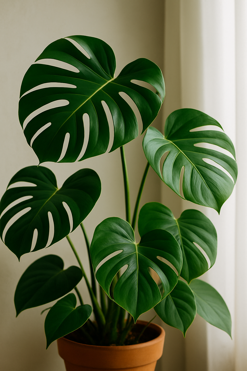 Monstera — een volle, gezonde plant